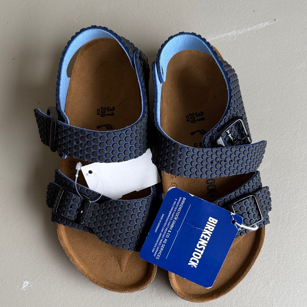 Birkenstock Kids Navy Textured Sandals